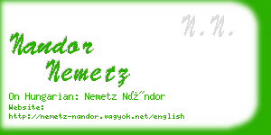nandor nemetz business card